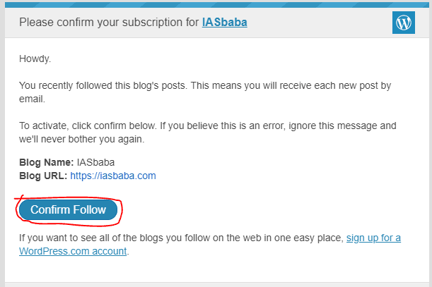 Confirm Email Subscription