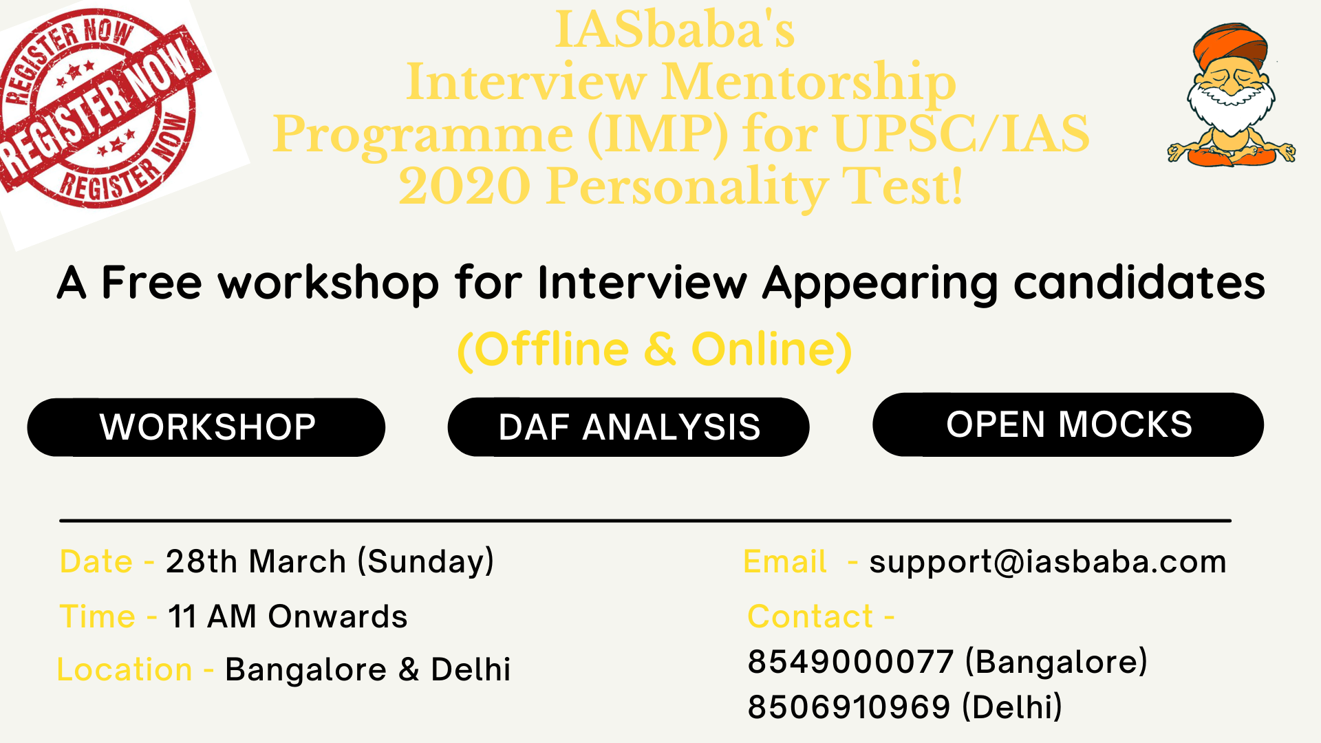 Register Now Upsc 21 Daf Analysis Mock Interviews Interview Workshop As Part Of Imp Initiative Bengaluru And Delhi Iasbaba