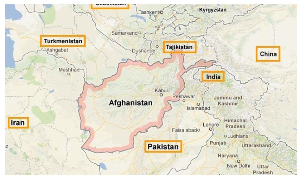 Daily Current Affairs in Hindi 22 December 2021 Afghanistan map