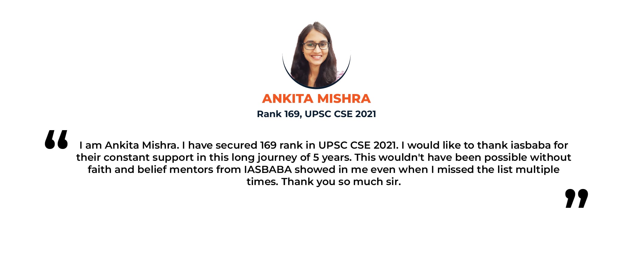 Gurukul Foundation Testimonials - Ankita Mishra - Rank 169